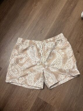 PacSun Beige Paisley Drawstring Shorts